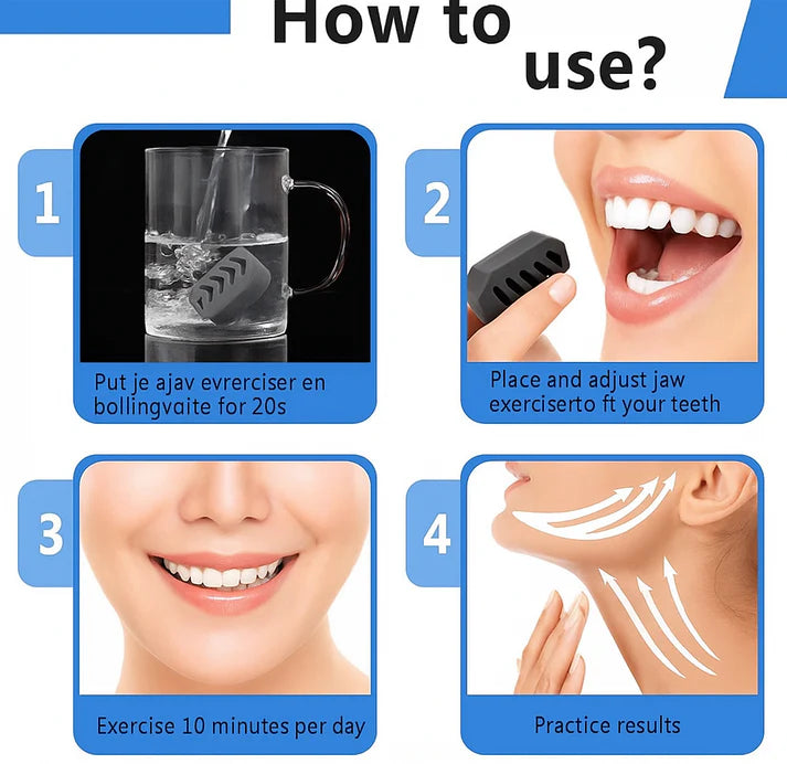 BeautyGum™ – Jaw Trainer (x6) + Roller Jade + Gua Sha